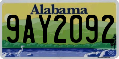 AL license plate 9AY2092