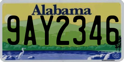 AL license plate 9AY2346