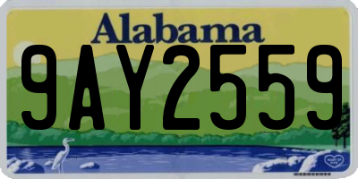AL license plate 9AY2559