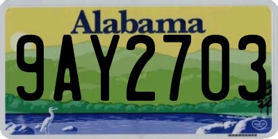 AL license plate 9AY2703