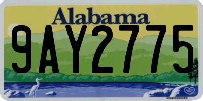 AL license plate 9AY2775