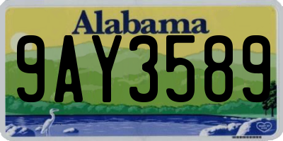 AL license plate 9AY3589