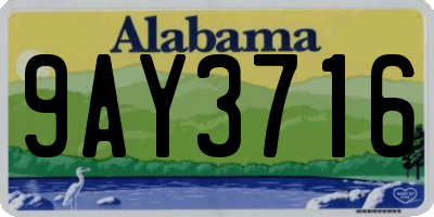 AL license plate 9AY3716