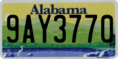 AL license plate 9AY3770