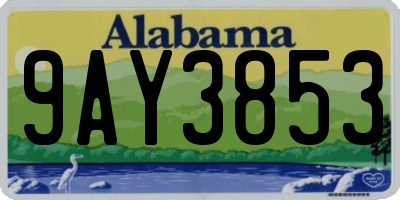 AL license plate 9AY3853