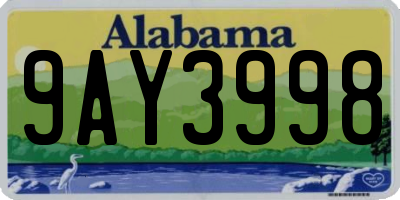 AL license plate 9AY3998