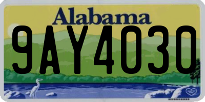 AL license plate 9AY4030