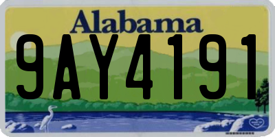 AL license plate 9AY4191