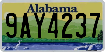 AL license plate 9AY4237