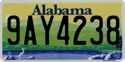 AL license plate 9AY4238