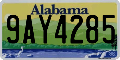 AL license plate 9AY4285