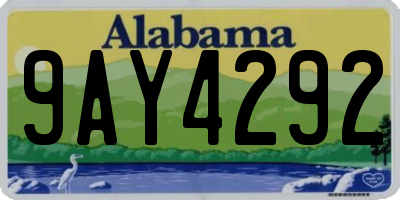 AL license plate 9AY4292