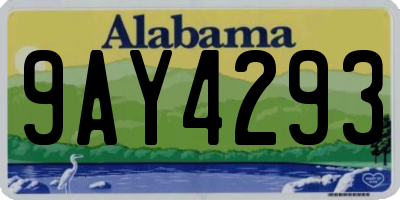 AL license plate 9AY4293