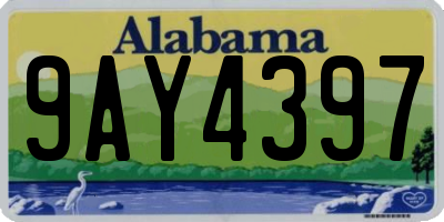 AL license plate 9AY4397