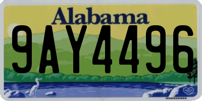 AL license plate 9AY4496