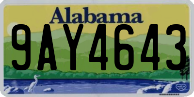 AL license plate 9AY4643