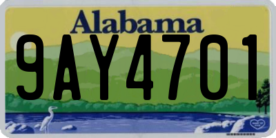 AL license plate 9AY4701