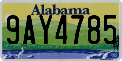 AL license plate 9AY4785
