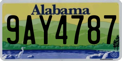 AL license plate 9AY4787