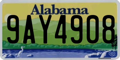 AL license plate 9AY4908