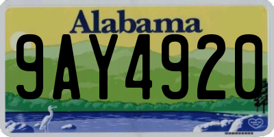 AL license plate 9AY4920