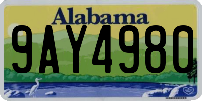 AL license plate 9AY4980