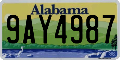AL license plate 9AY4987