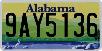 AL license plate 9AY5136