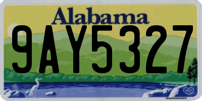 AL license plate 9AY5327
