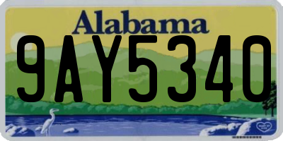 AL license plate 9AY5340