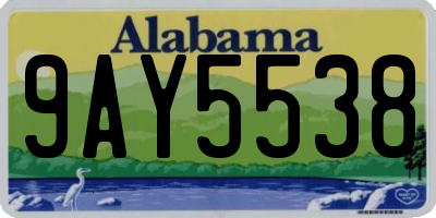 AL license plate 9AY5538