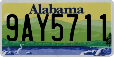 AL license plate 9AY5711