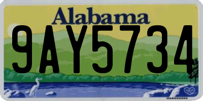 AL license plate 9AY5734