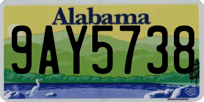 AL license plate 9AY5738