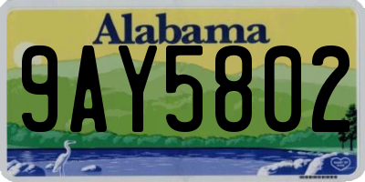 AL license plate 9AY5802