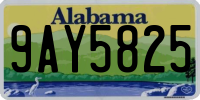 AL license plate 9AY5825