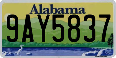AL license plate 9AY5837