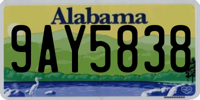 AL license plate 9AY5838