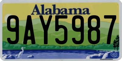 AL license plate 9AY5987