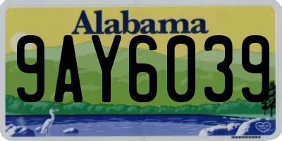 AL license plate 9AY6039