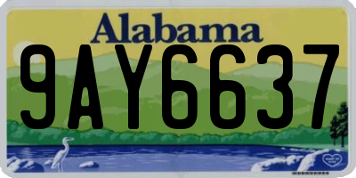 AL license plate 9AY6637