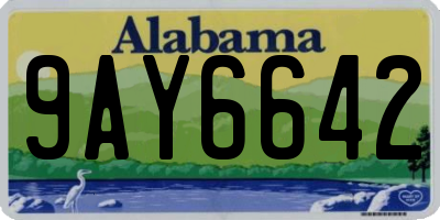 AL license plate 9AY6642