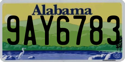 AL license plate 9AY6783