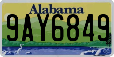 AL license plate 9AY6849