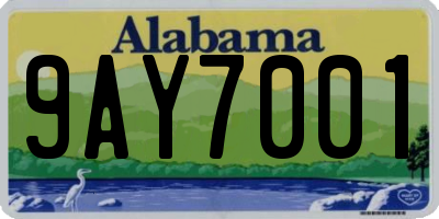 AL license plate 9AY7001