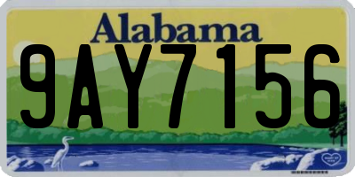 AL license plate 9AY7156