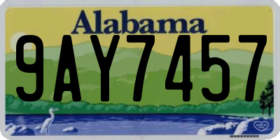 AL license plate 9AY7457