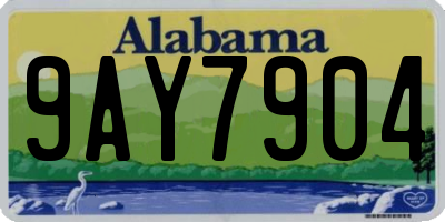AL license plate 9AY7904