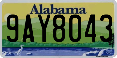 AL license plate 9AY8043