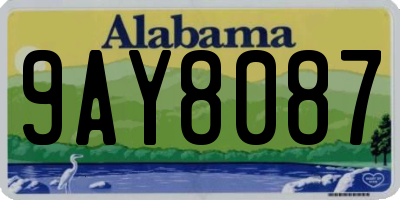 AL license plate 9AY8087